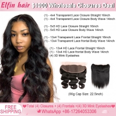 【12A】Wholesale Transparent Lace/ HD Lace Closure Frontal Deal