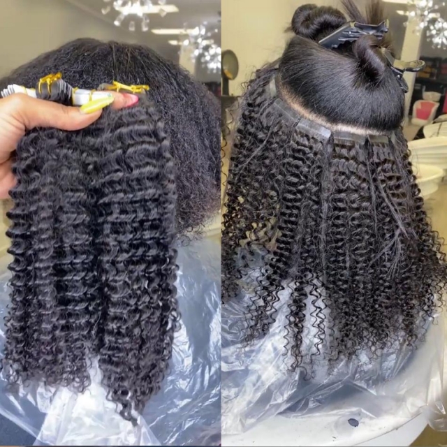 curly tape in hair extensions