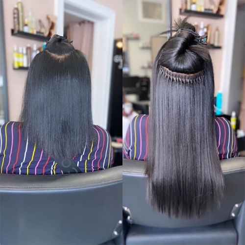 [Six Textures] Elfin Hair Micro Loop/Itip Microlinks Hair Extension For Black Women Human Hair 100pcs/200pcs/300pcs 12-30 Inch
