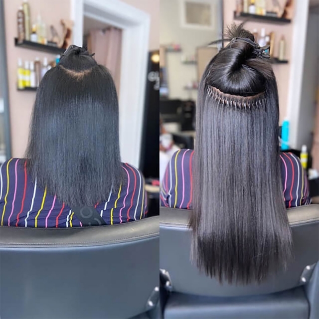 micro-link extensions for black hair