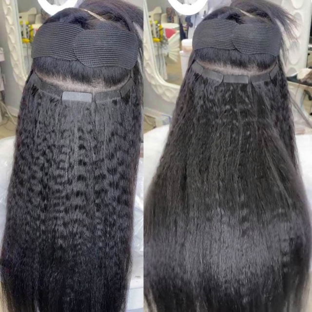 kinky straight tape-in hair extensions