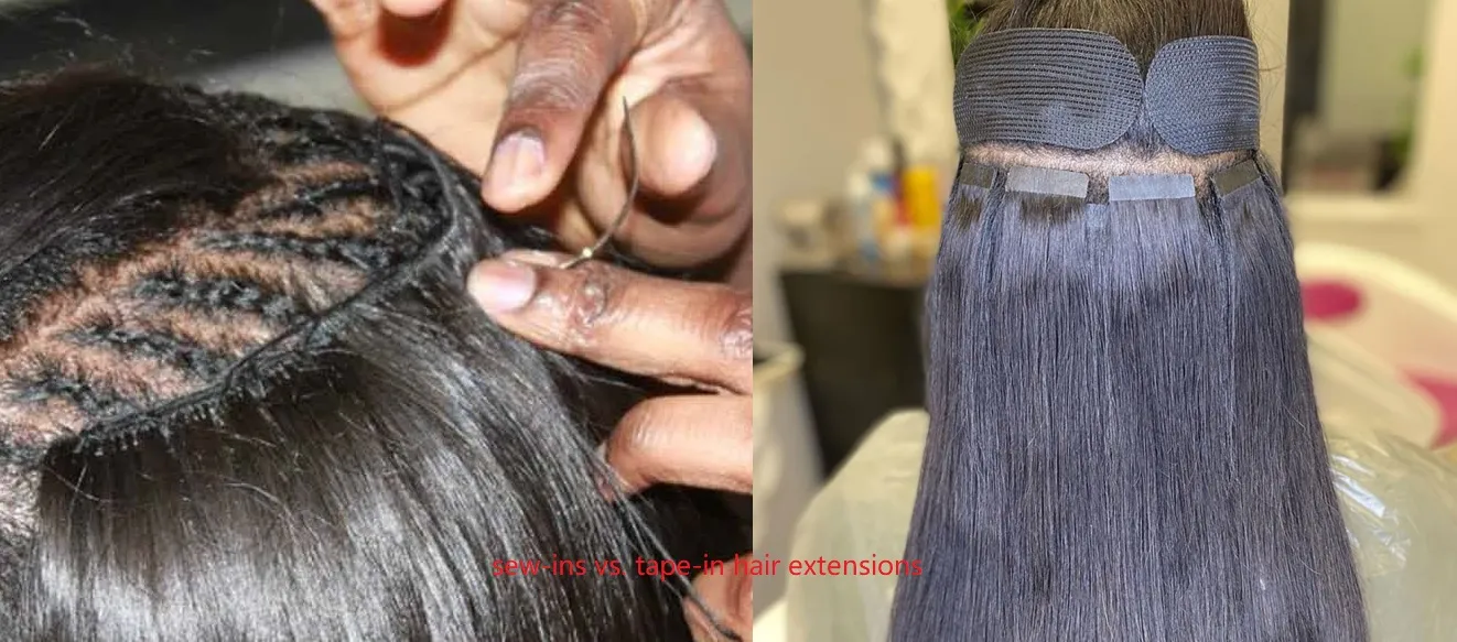 sew-in weave vs. tape-in hair extensions
