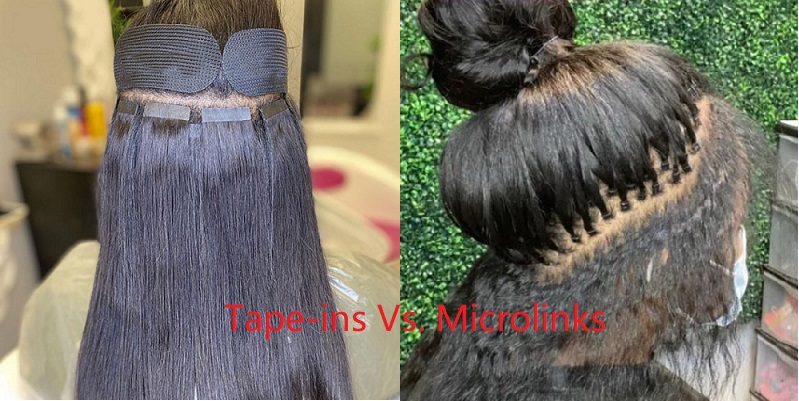 What's the difference between tape in hair extensions and micro beads? –  SDX. Hair Extensions