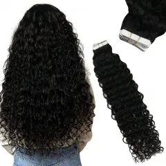 Elfin Hair New Arrival Tape In Extensions Water Wave For Black Women Microlink Microloop Hair Extensions 20pcs/40pcs/80pcs/120pcs 12-30inch