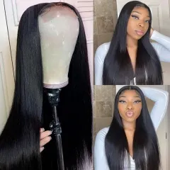 Elfin Hair 13A 16-40inch 4*4 HD/Transparent Lace Closure Wig Affordable Price 200% Density Silky Straight Free Shipping