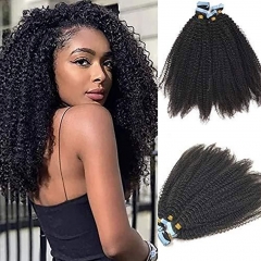 4b-4c Hair Elfin Hair New Arrival Tape In Extensions Afro Curly For Black Women Microlink Microloop Hair Extensions 20pcs/40pcs/80pcs/120pcs 14-24inch