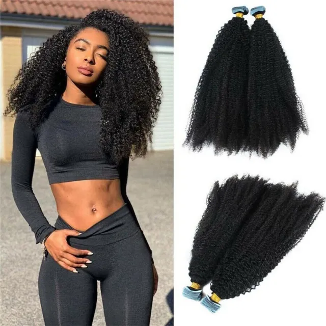 coiled afro tape hair extensions