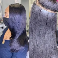 Elfin Hair New Arrival Tape In Extensions Light Yaki For Black Women Microlink Microloop Hair Extensions 20pcs/40pcs/80pcs/120pcs 14-24inch