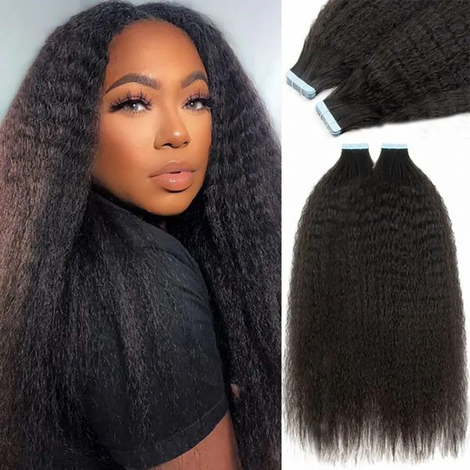 kinky straight tape-in hair extensions