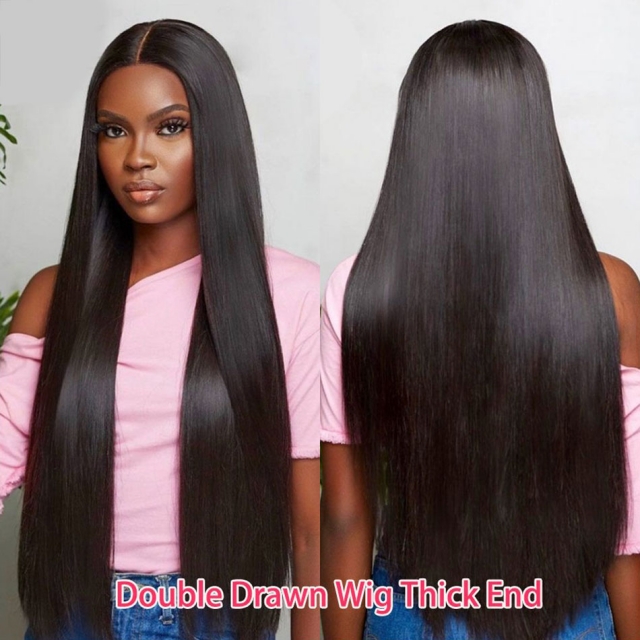 double drawn wig thick ends