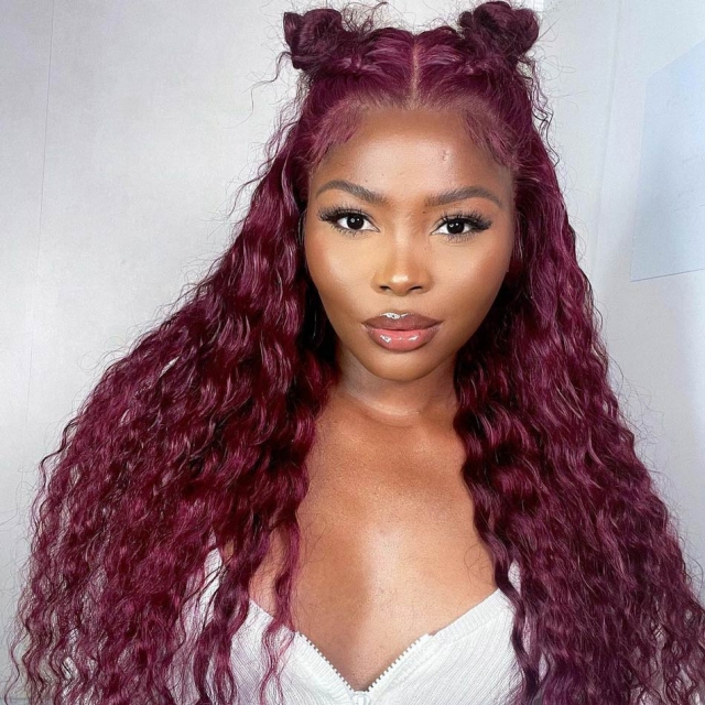 13x4 Lace Front Braided Wigs 30 Knotless Box Braid wigs Updo Bun Braided  Lace Wig Burgundy Synthetic Half Up and Half Down Braided Wig with Baby  Hair