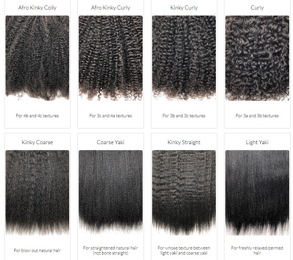 Afro hair types