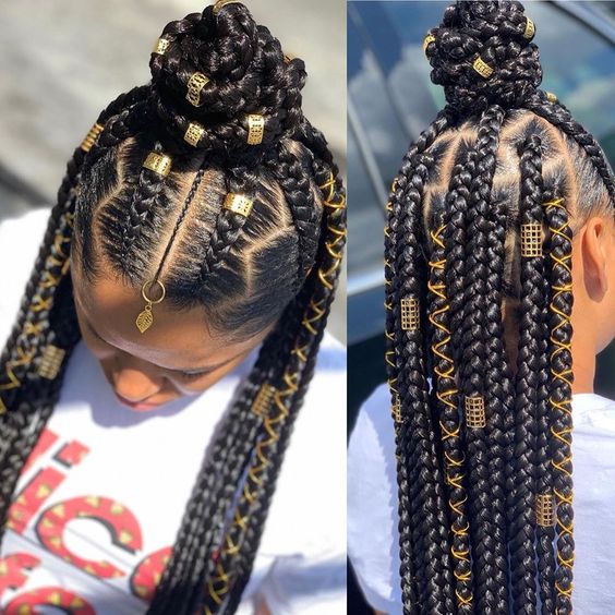 zigzag part tribal braids