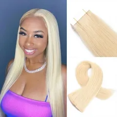 Elfin Hair New Arrival Blonde 613 Color Straight Tape In Extensions For Women Beginners Friendly Protective Style Natural Hair Extensions