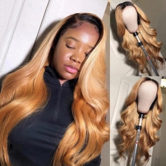 【New In】13A 1B/27 Ombre Color Transparent Lace Wig Straight/Body Wave Closure Wig 200%/250% Density Silky Soft Best Human Hair