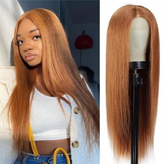 Elfin Hair #30 Color 4*4/13*4 Transparent Lace Frontal wig Straight Wig 200%/250% Density Lace Closure Wig