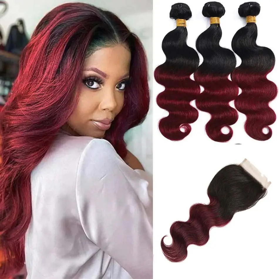 burgundy body wave hair