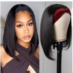 Elfin Hair【 Straight headband wig】250% Density Straight Hair Bob Headband Wig Can Protect Natural Wig No Glue No Gel Weave Wig