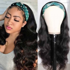 Elfin Hair Body Wave Headband Wig With Free 5pcs Headbands Machine-made Wig Sport Wig For Black Women 250% Density No Glue No Gel