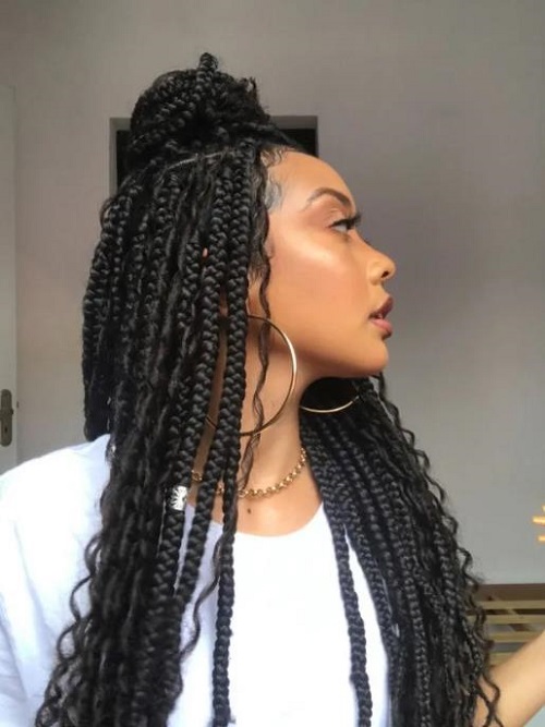 boho braids with curls