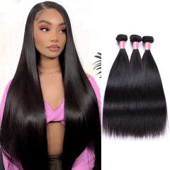 Elfin Hair 3 Bundles Staight Hair Double Weft From One Single Donor Deal 12A Brazilian Straight 8-40inch Hair 100% Human Virgin Hair Extension
