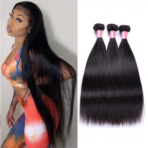 3PCS Hair Bundles New 12A Peruvian Straight 8-30inch Hair 100% Human Virgin Hair Extensions Natural 1B Color