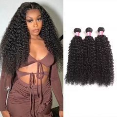 3PCS Hair Bundles New 12A Brazilian Kinky Curly 8-30inch Hair 100% Human Virgin Hair Extensions Natural 1B Color