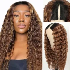 Elfin Hair P4/27 Highlight Color V Part Wig 200% Density No Leave Out No Glue No Gel No Sewin Human Hair Wig