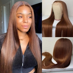 Elfin Hair #4 Brown Color 4*4/5*5/13*4 Straight/Body Wave Wig 250% Density HD Lace/Transparent Lace Closure Wig Lace Frontal Wig