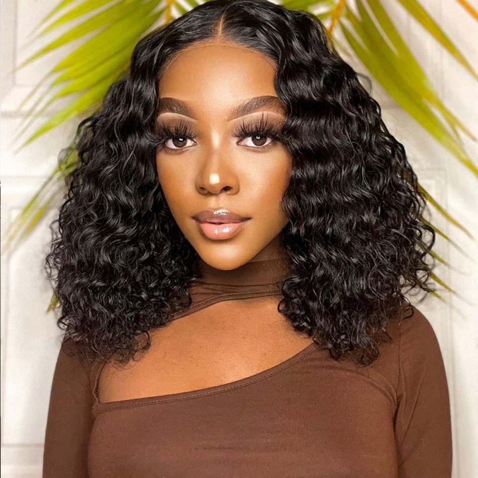 13*4 Water Wave Bob 250% Density Lace Wig 13*4 Lace Frontal