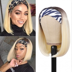 Elfin Hair 613 Blonde 1b/613 Straight headband wig250% Density Straight Hair Bob Headband Wig Can Protect Natural Wig No Glue No Gel Weave Wig
