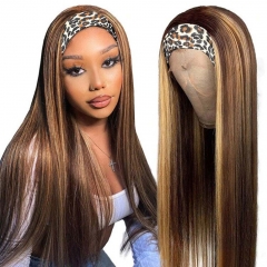 New in P4/27 Highlight Headband Wig Machinemade Wig 14-24inch Afro Women Affordable Wig No Lace No Gel No Glue Wig Human Hair Free Shipping