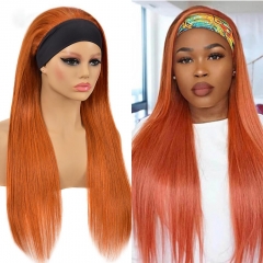 New in  Ginger Orange Headband Wig Machinemade Wig Afro Women Affordable Wig No Lace No Gel No Glue Wig Human Hair Free Shipping