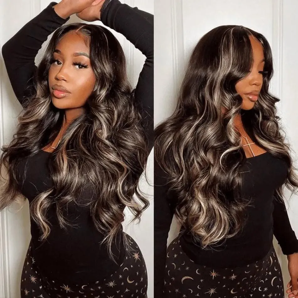 blonde balayage wig body wave