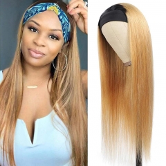 New In Ombre 1B/27 1B/30 Straight Headband Wig Machinemade Wig Afro Women Affordable Wig No Lace No Gel No Glue Wig Human Hair