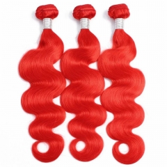 Elfin Hair 3 Bundles Red Straight/Body Wave Hair Double Weft From One Single Donor Deal Straight Hair 100% Human Virgin Hair Extension