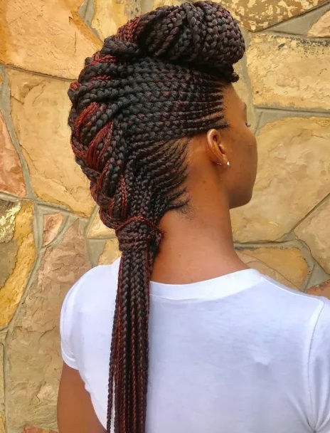 Cornrow braided mohawk