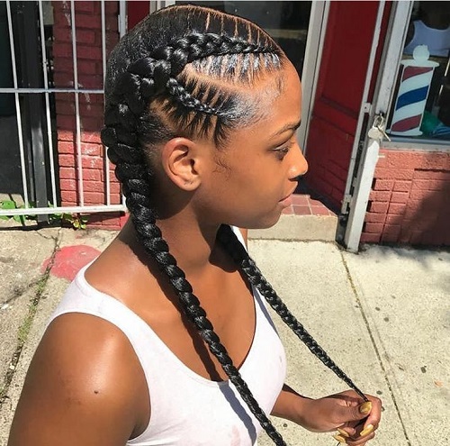 cornrow braid pigtail