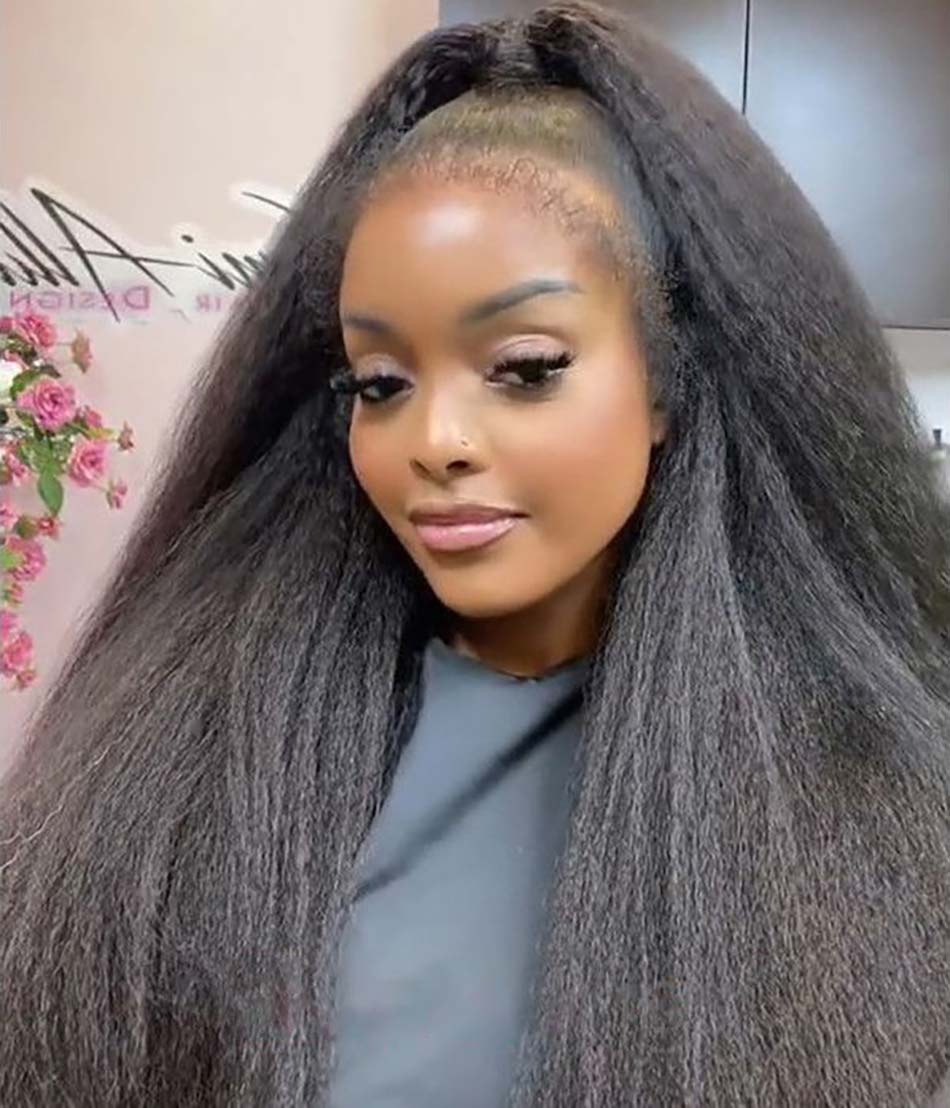 kinky straight lace wig