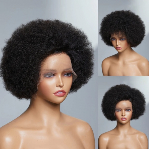 【New In】Elfin Hair Natural 4C Afro Curly Bob Wig 13x4 Transparent Lace 180% Density Short Curls Wig Bleach Knots Customized 3 Days