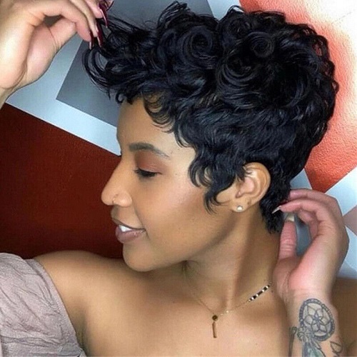 pixie cut sew in hair