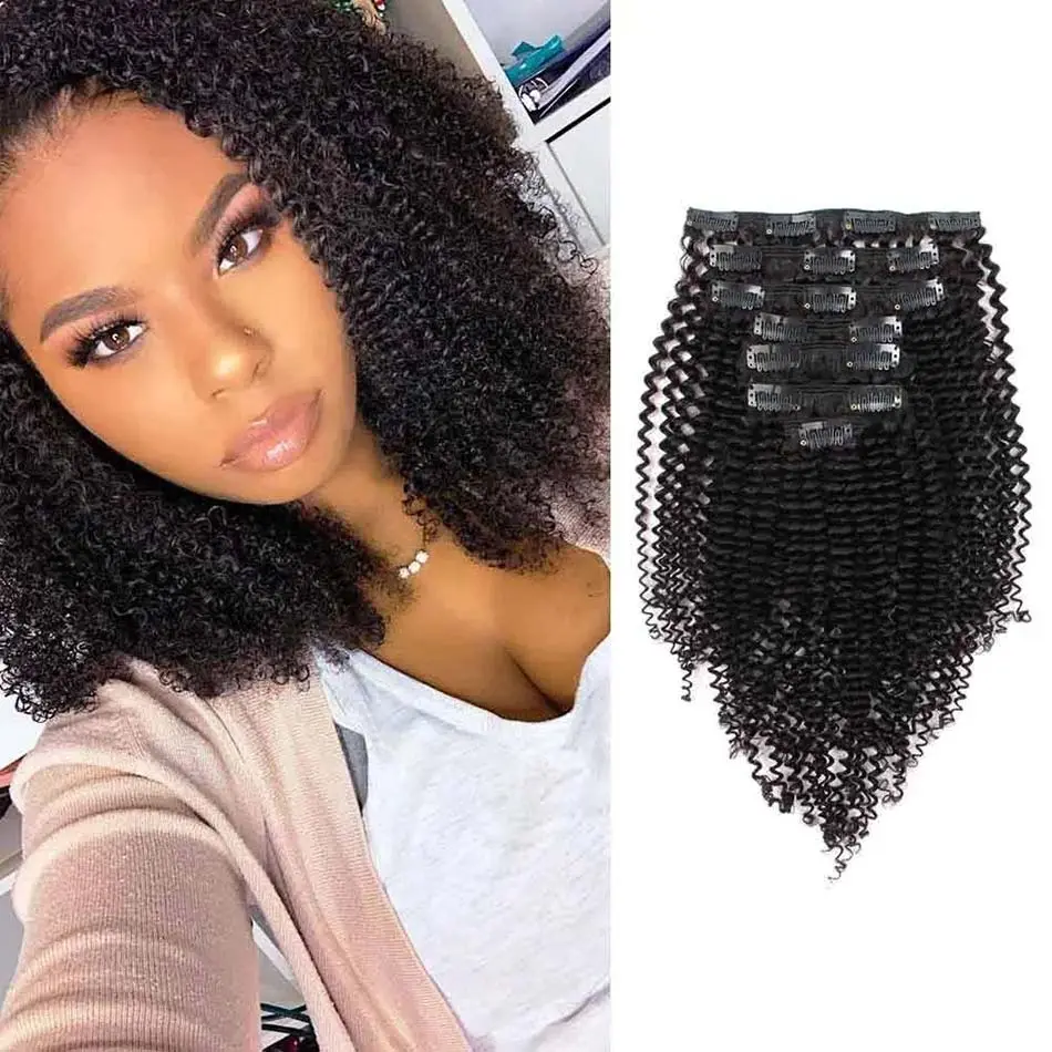 kinky curly clip-in extensions