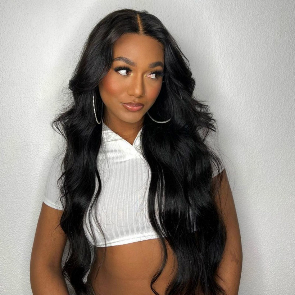 body wave glueless lace front wig 