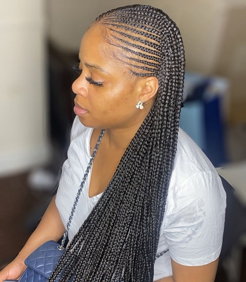 Thick straight 2024 back braids hairstyles