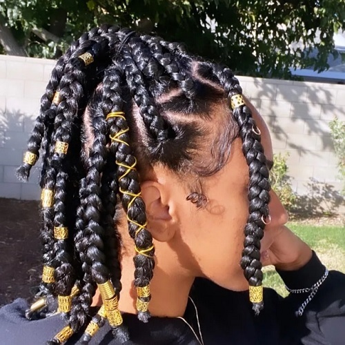 jumbo box braids on short hair