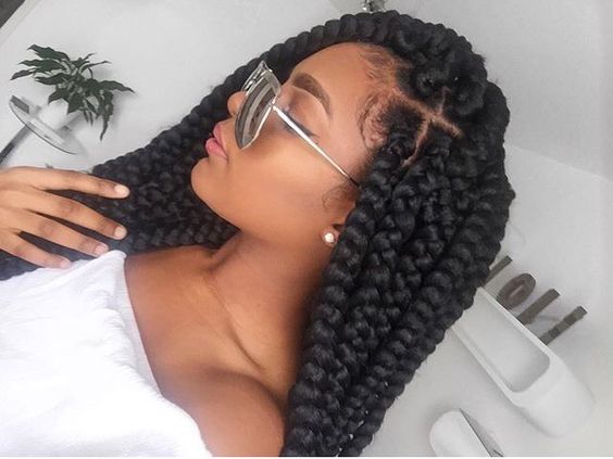 side part jumbo box braids