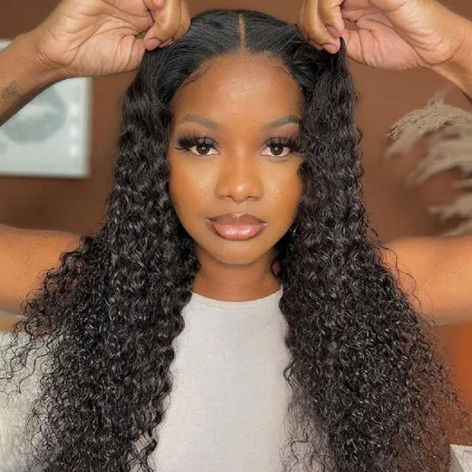 natural curly glueless lace front wigs