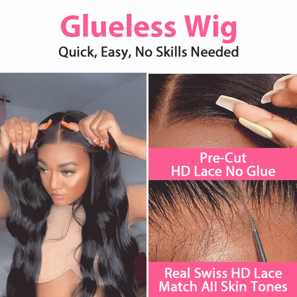 glueless lace front wigs human hair 