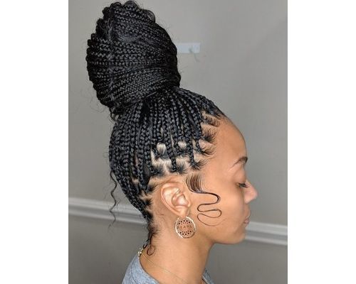 Small braids top knot