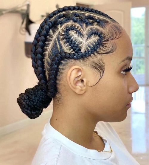 Cornrows with heart
